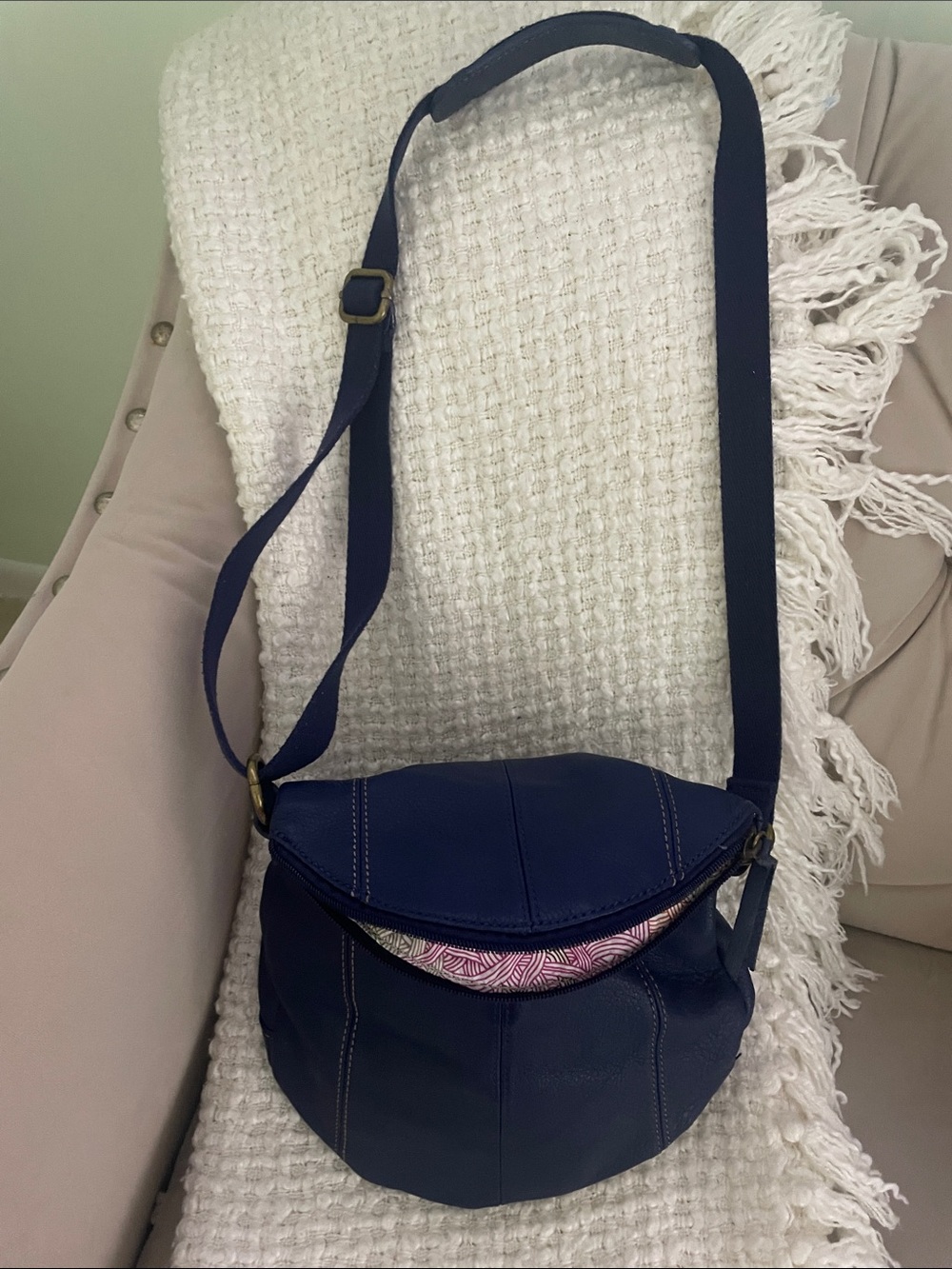 Compact Navy Crossbody with Adjustable Strap
